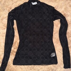 Marine Serre Black Moonogram Second Skin blouse